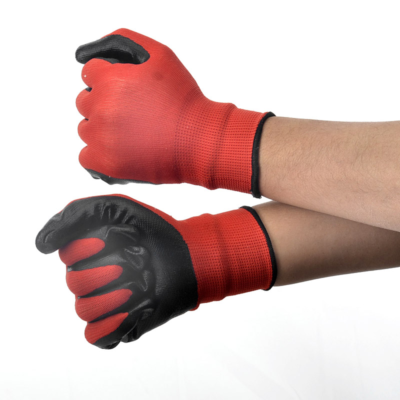 Guantes de trabajo pesado recubiertos de nitrilo FL-N1001