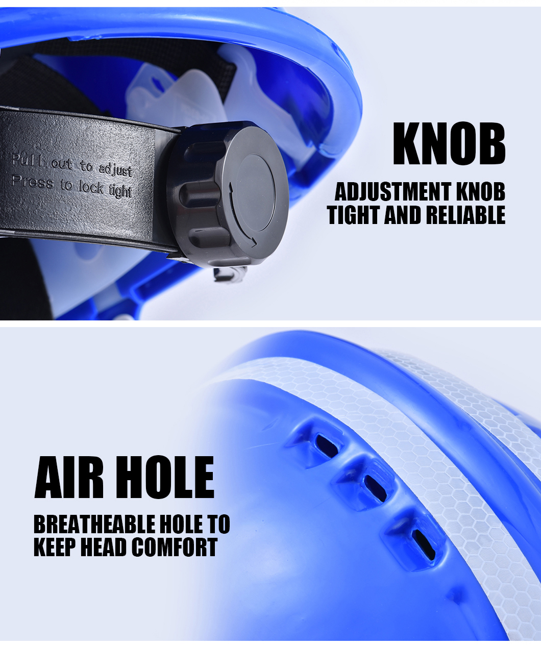 Casco de seguridad de tipo reflectante azul W-036 Azul