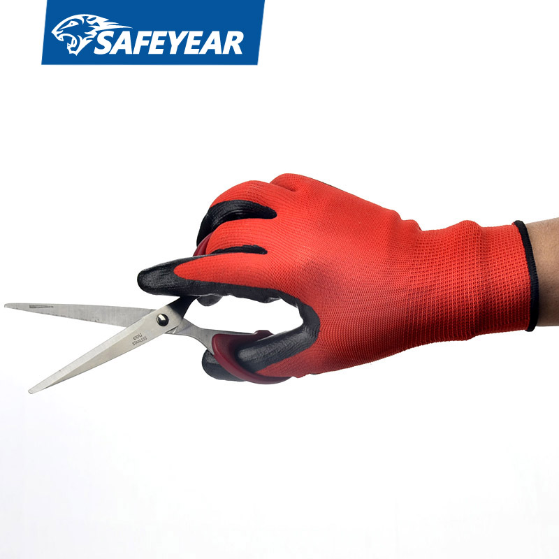 Guantes de trabajo pesado recubiertos de nitrilo FL-N1001