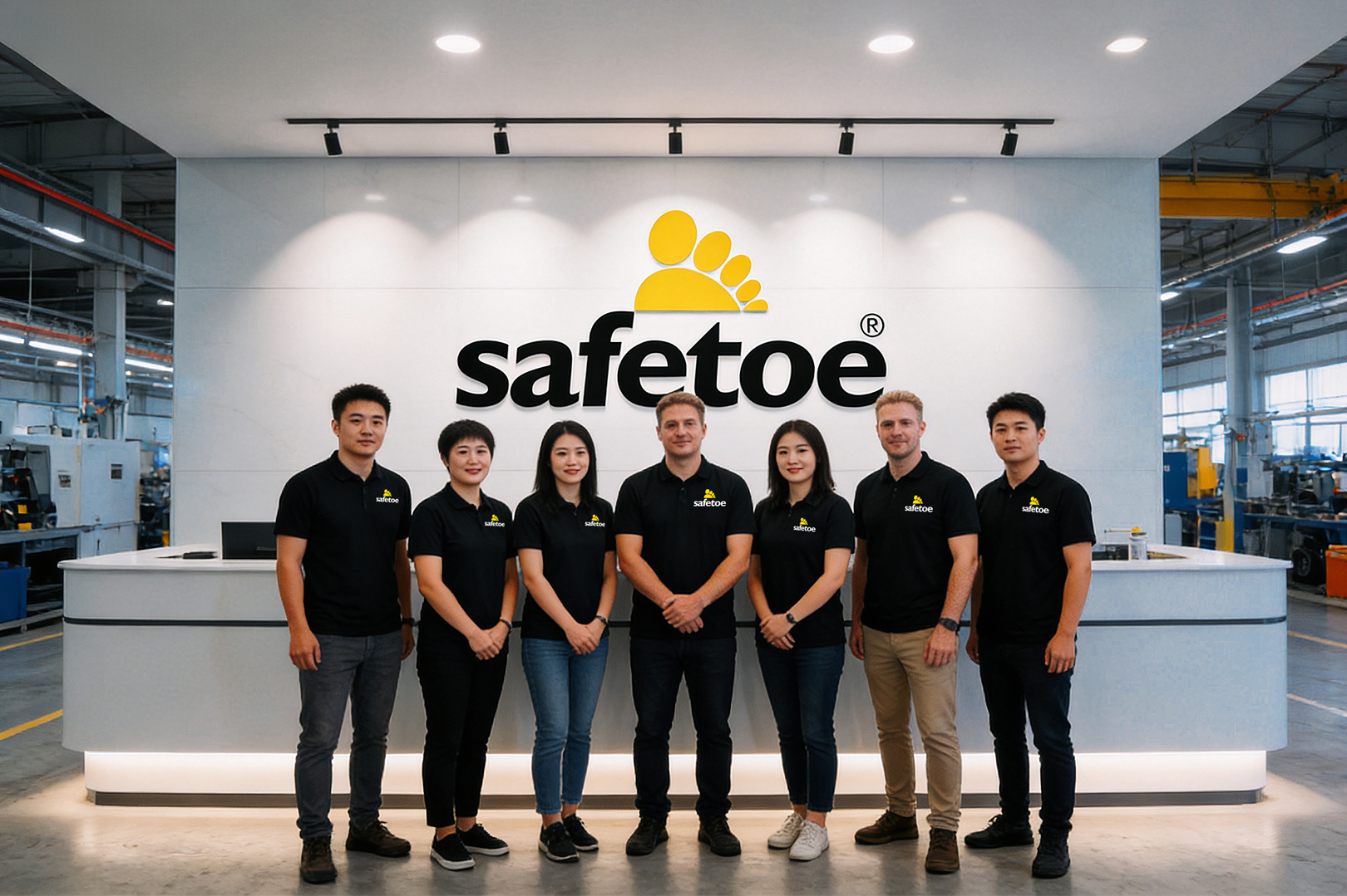 Safetoe equipo profesional que apoya a los clientes globales de calzado de seguridad