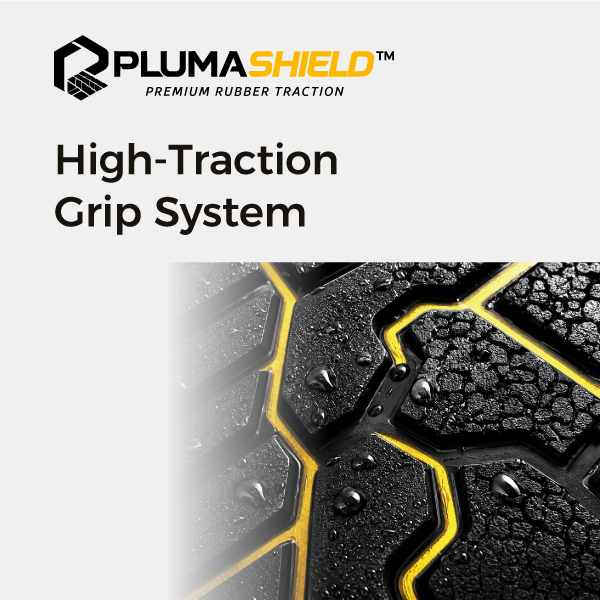 Tecnología de tracción de suela exterior PlumaShield™ para calzado de seguridad antideslizante
