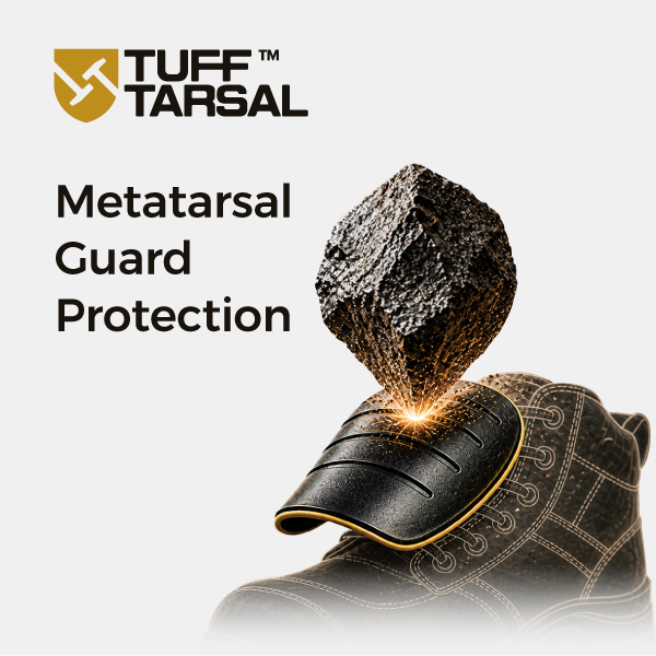 Protector metatarsiano externo TuffTarsal™ que protege el pie y el empeine de riesgos de impactos fuertes